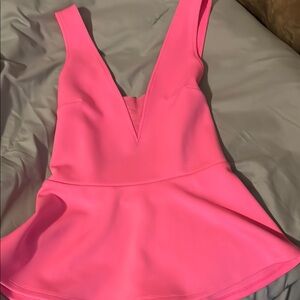 Vibrant Pink Sleeveless Peplum Top